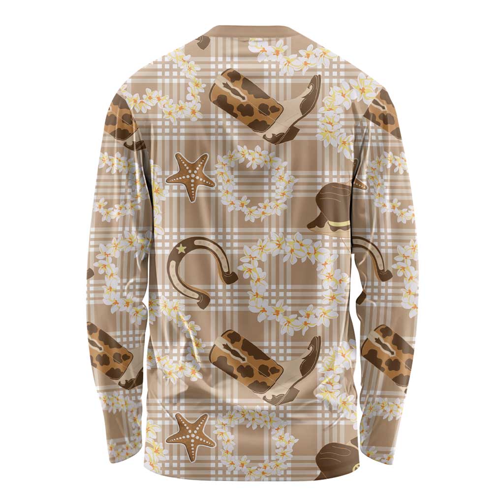 Aloha Hawaii Paniolo Khaki Palaka Long Sleeve Shirt Coastal Rodeo LT7 - Polynesian Pride