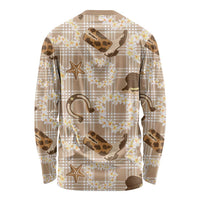 Aloha Hawaii Paniolo Khaki Palaka Long Sleeve Shirt Coastal Rodeo LT7 - Polynesian Pride