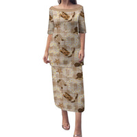 Aloha Hawaii Paniolo Khaki Palaka Puletasi Coastal Rodeo LT7 Long Dress Khaki - Polynesian Pride