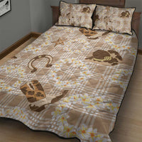 Aloha Hawaii Paniolo Khaki Palaka Quilt Bed Set Coastal Rodeo LT7 - Polynesian Pride