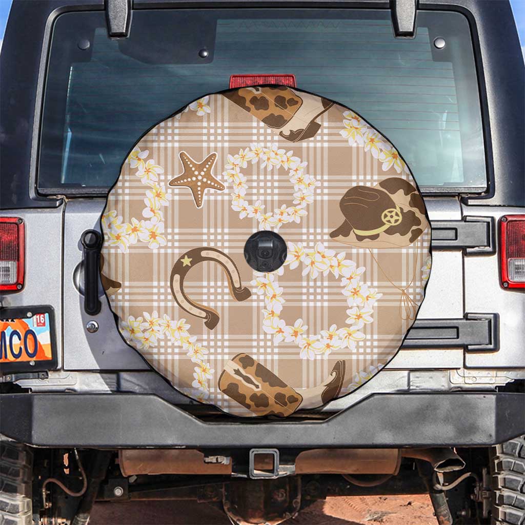 Aloha Hawaii Paniolo Khaki Palaka Spare Tire Cover Coastal Rodeo LT7 Khaki - Polynesian Pride
