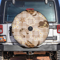 Aloha Hawaii Paniolo Khaki Palaka Spare Tire Cover Coastal Rodeo LT7 Khaki - Polynesian Pride