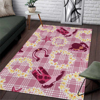 Aloha Hawaii Paniolo Lokelani Rose Palaka Area Rug Coastal Rodeo LT7 Rose Pink - Polynesian Pride