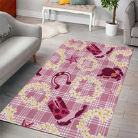 Aloha Hawaii Paniolo Lokelani Rose Palaka Area Rug Coastal Rodeo LT7 - Polynesian Pride