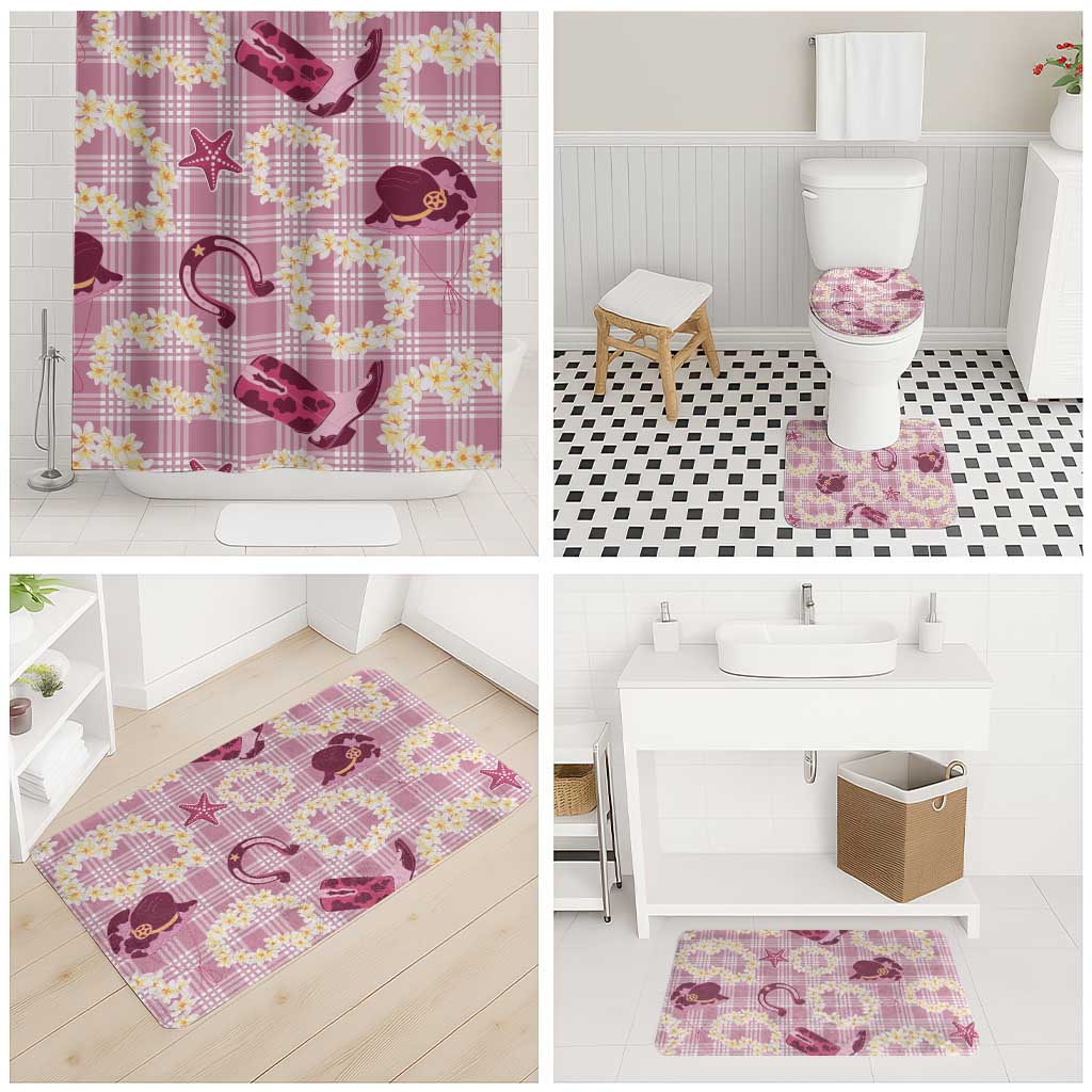 Aloha Hawaii Paniolo Lokelani Rose Palaka Bathroom Set Coastal Rodeo LT7 - Polynesian Pride