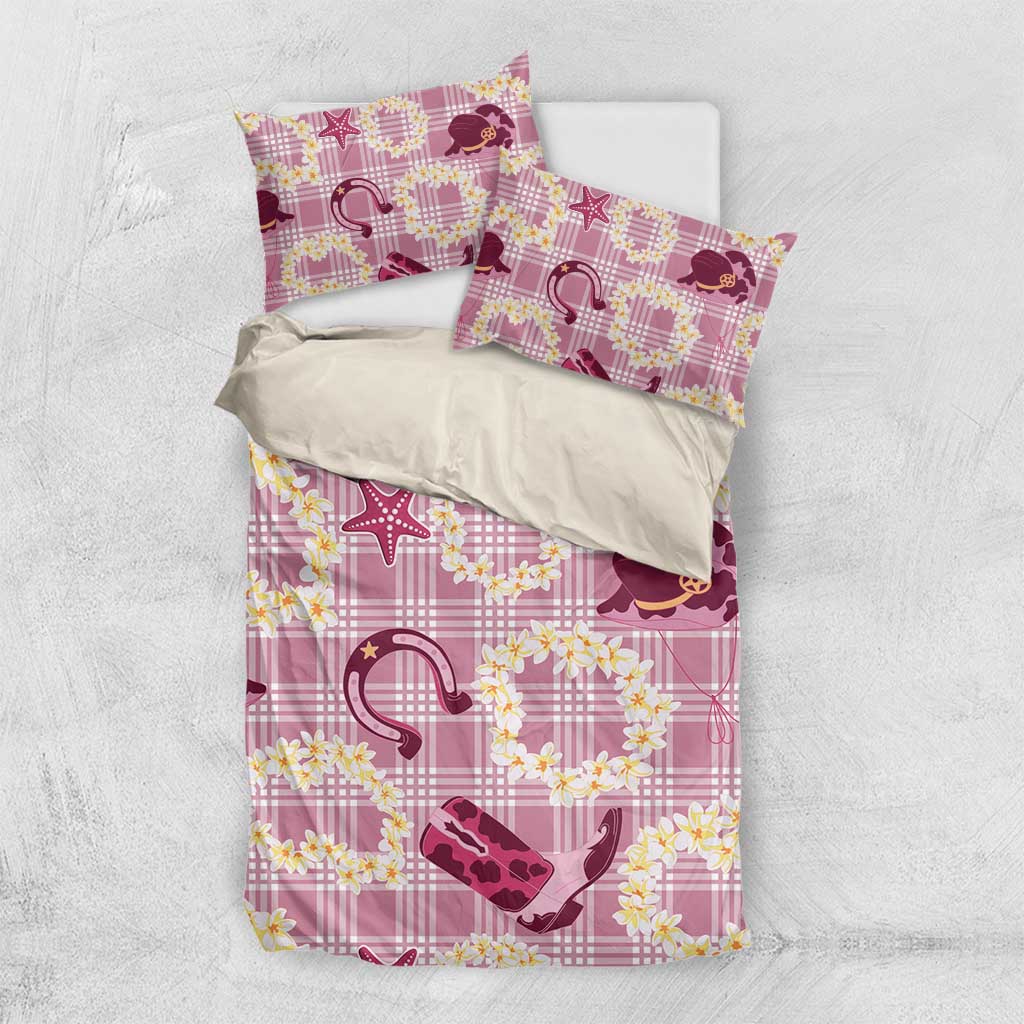 Aloha Hawaii Paniolo Lokelani Rose Palaka Bedding Set Coastal Rodeo LT7 US Twin 172cm x 218cm Rose Pink - Polynesian Pride