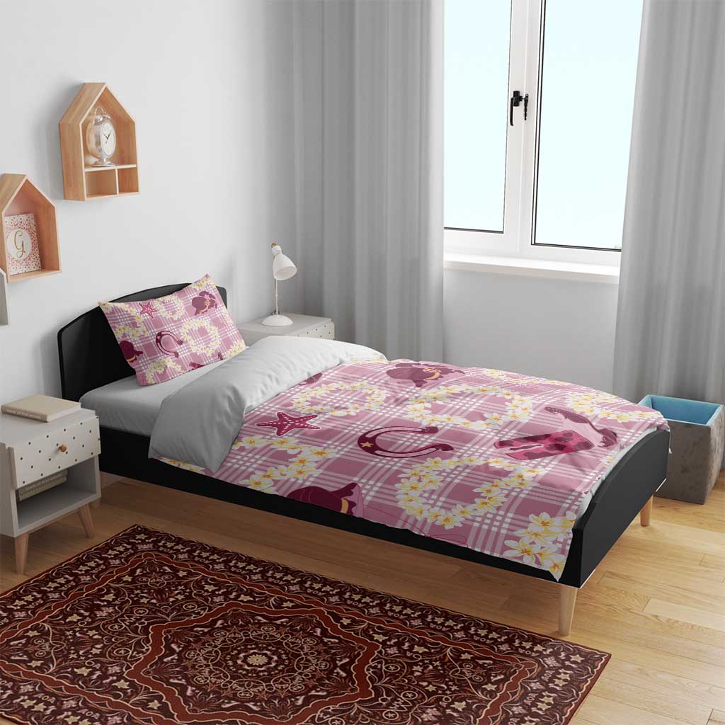 Aloha Hawaii Paniolo Lokelani Rose Palaka Bedding Set Coastal Rodeo LT7 - Polynesian Pride