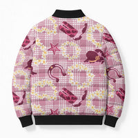 Aloha Hawaii Paniolo Lokelani Rose Palaka Bomber Puffer Jacket Coastal Rodeo LT7 - Polynesian Pride