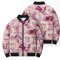 Aloha Hawaii Paniolo Lokelani Rose Palaka Bomber Puffer Jacket Coastal Rodeo LT7 - Polynesian Pride