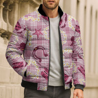 Aloha Hawaii Paniolo Lokelani Rose Palaka Bomber Puffer Jacket Coastal Rodeo LT7 - Polynesian Pride