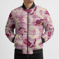 Aloha Hawaii Paniolo Lokelani Rose Palaka Bomber Puffer Jacket Coastal Rodeo LT7 - Polynesian Pride