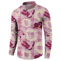 Aloha Hawaii Paniolo Lokelani Rose Palaka Button Sweatshirt Coastal Rodeo LT7 - Polynesian Pride