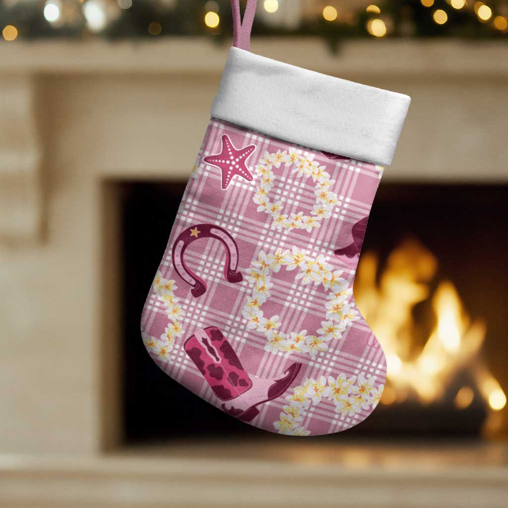 Aloha Hawaii Paniolo Lokelani Rose Palaka Christmas Stocking Coastal Rodeo LT7 Set of 2 Rose Pink - Polynesian Pride
