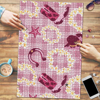 Aloha Hawaii Paniolo Lokelani Rose Palaka Puzzle Coastal Rodeo LT7 Rose Pink - Polynesian Pride