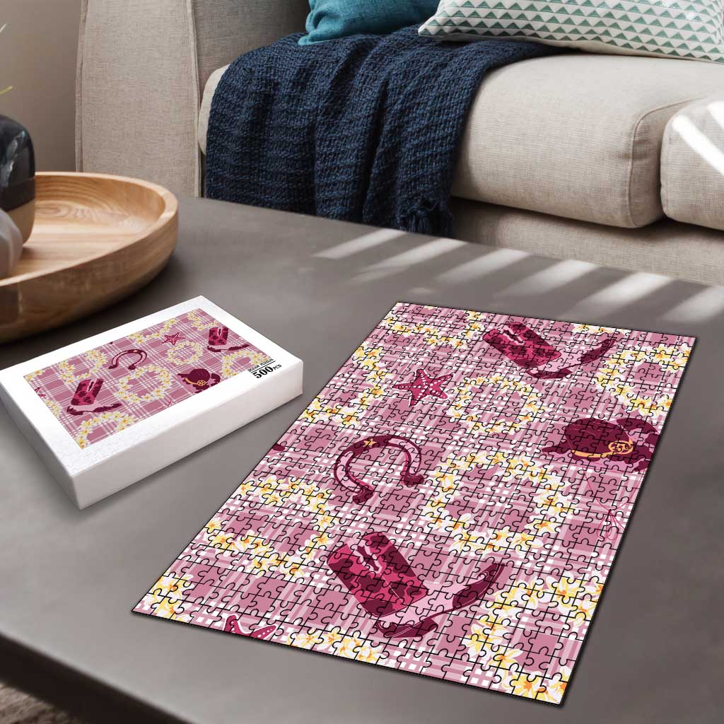 Aloha Hawaii Paniolo Lokelani Rose Palaka Puzzle Coastal Rodeo LT7 - Polynesian Pride