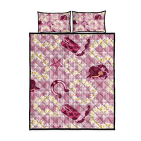 Aloha Hawaii Paniolo Lokelani Rose Palaka Quilt Bed Set Coastal Rodeo LT7 - Polynesian Pride