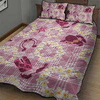 Aloha Hawaii Paniolo Lokelani Rose Palaka Quilt Bed Set Coastal Rodeo LT7 - Polynesian Pride
