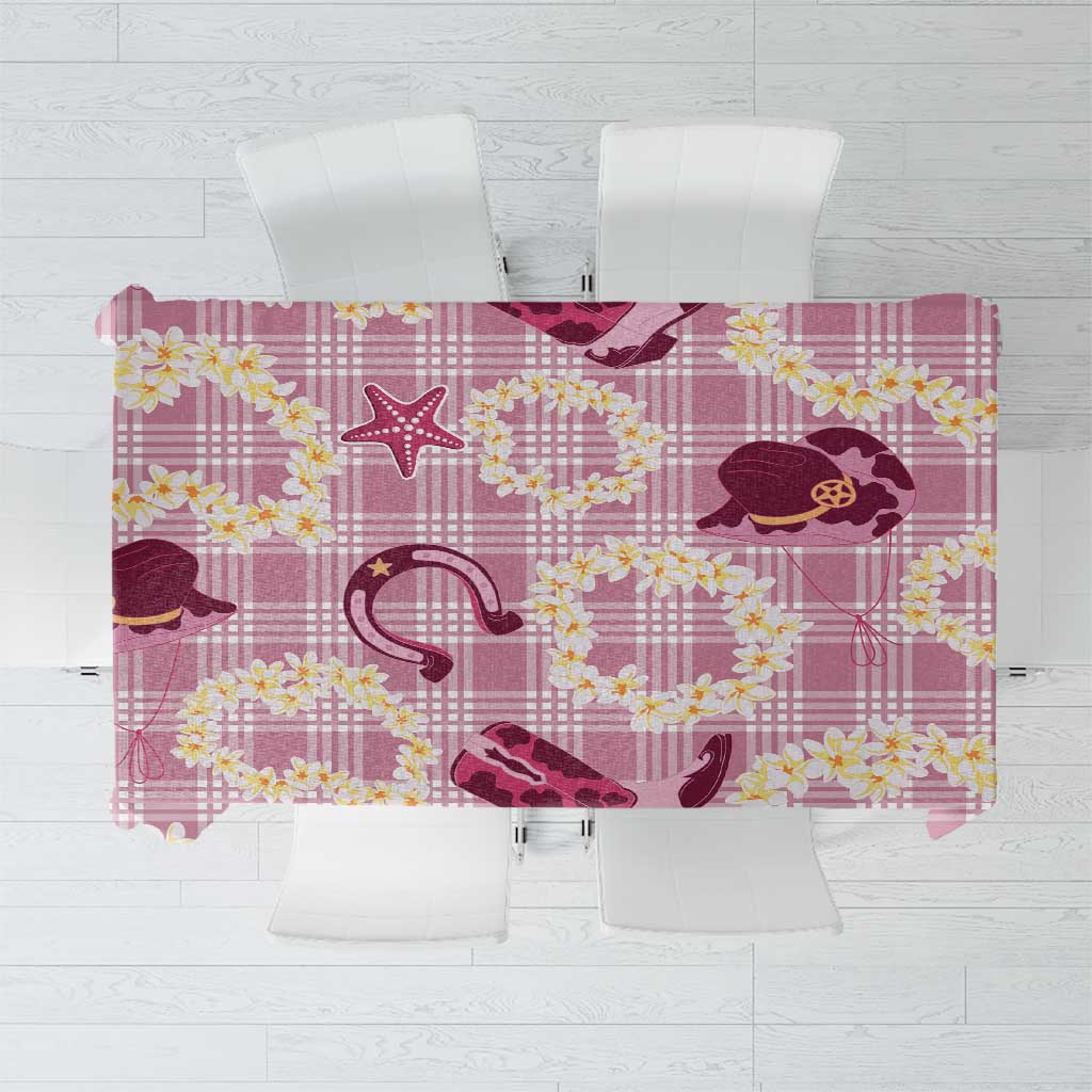 Aloha Hawaii Paniolo Lokelani Rose Palaka Tablecloth Coastal Rodeo LT7 Rose Pink - Polynesian Pride