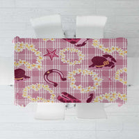 Aloha Hawaii Paniolo Lokelani Rose Palaka Tablecloth Coastal Rodeo LT7 Rose Pink - Polynesian Pride