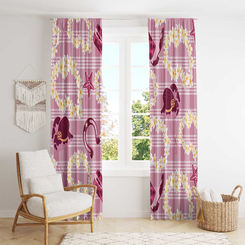 Aloha Hawaii Paniolo Lokelani Rose Palaka Window Curtain Coastal Rodeo LT7 - Polynesian Pride