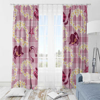Aloha Hawaii Paniolo Lokelani Rose Palaka Window Curtain Coastal Rodeo LT7 - Polynesian Pride
