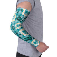 Aloha Hawaii Paniolo Teal Palaka Arm Sleeves Coastal Rodeo LT7 - Polynesian Pride