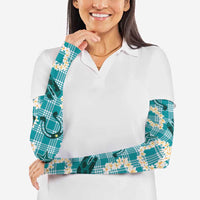 Aloha Hawaii Paniolo Teal Palaka Arm Sleeves Coastal Rodeo LT7 - Polynesian Pride