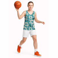 Aloha Hawaii Paniolo Teal Palaka Basketball Jersey Coastal Rodeo LT7 - Polynesian Pride