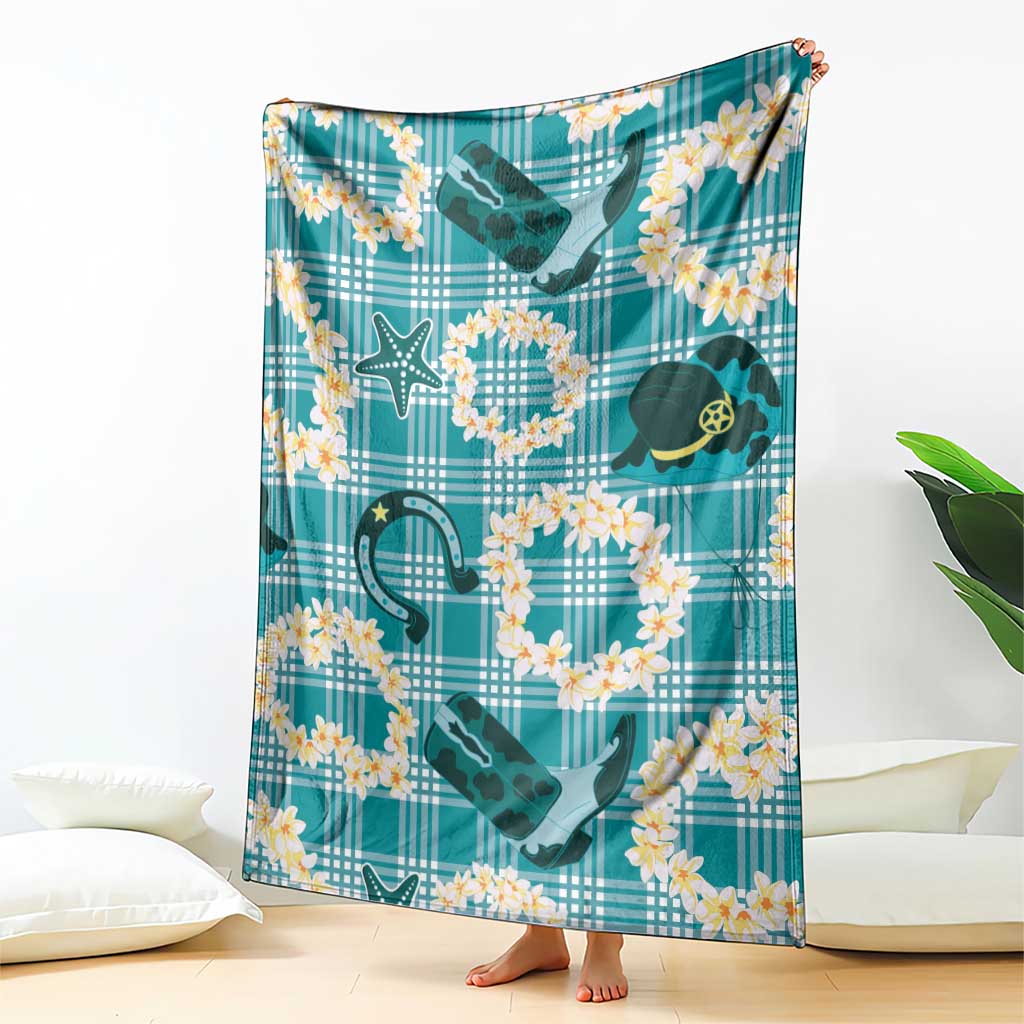 Aloha Hawaii Paniolo Teal Palaka Blanket Coastal Rodeo LT7 - Polynesian Pride