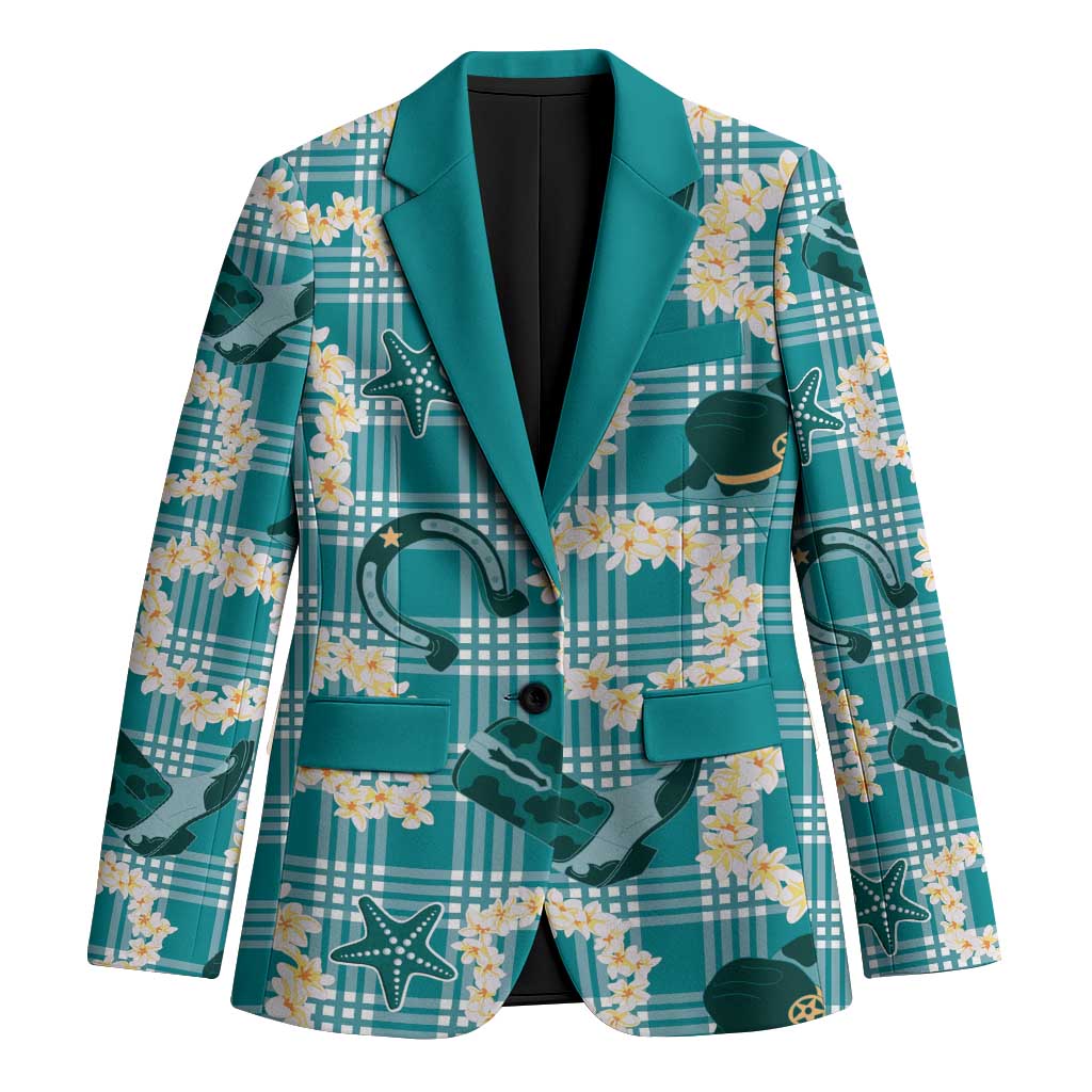 Aloha Hawaii Paniolo Teal Palaka Blazer Coastal Rodeo LT7 Unisex Teal - Polynesian Pride