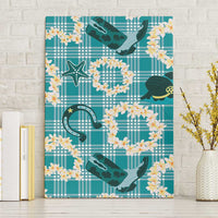 Aloha Hawaii Paniolo Teal Palaka Canvas Wall Art Coastal Rodeo LT7 Without Frame Teal - Polynesian Pride