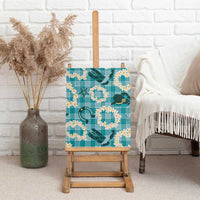 Aloha Hawaii Paniolo Teal Palaka Canvas Wall Art Coastal Rodeo LT7 - Polynesian Pride