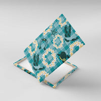 Aloha Hawaii Paniolo Teal Palaka Canvas Wall Art Coastal Rodeo LT7 With Frame Teal - Polynesian Pride