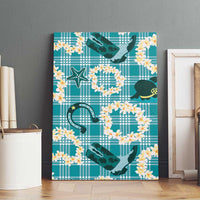 Aloha Hawaii Paniolo Teal Palaka Canvas Wall Art Coastal Rodeo LT7 - Polynesian Pride