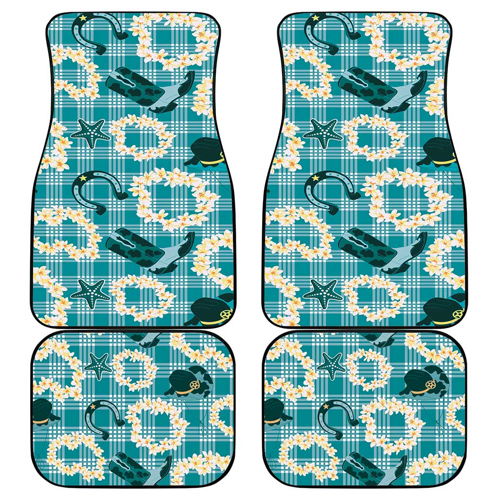 Aloha Hawaii Paniolo Teal Palaka Car Mats Coastal Rodeo LT7 - Polynesian Pride