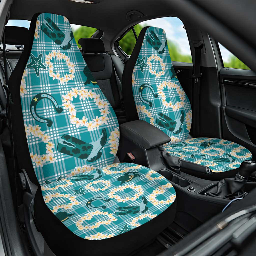 Aloha Hawaii Paniolo Teal Palaka Car Seat Cover Coastal Rodeo LT7 One Size Teal - Polynesian Pride