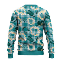 Aloha Hawaii Paniolo Teal Palaka Ugly Christmas Sweater Coastal Rodeo LT7 - Polynesian Pride