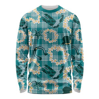 Aloha Hawaii Paniolo Teal Palaka Long Sleeve Shirt Coastal Rodeo LT7 Unisex Teal - Polynesian Pride