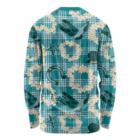 Aloha Hawaii Paniolo Teal Palaka Long Sleeve Shirt Coastal Rodeo LT7 - Polynesian Pride