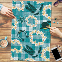 Aloha Hawaii Paniolo Teal Palaka Puzzle Coastal Rodeo LT7 Teal - Polynesian Pride