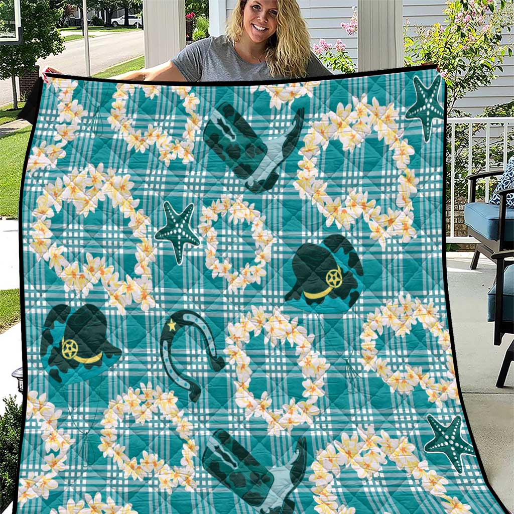 Aloha Hawaii Paniolo Teal Palaka Quilt Coastal Rodeo LT7 Teal - Polynesian Pride