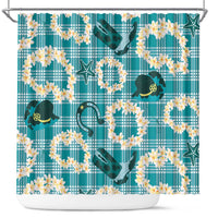 Aloha Hawaii Paniolo Teal Palaka Shower Curtain Coastal Rodeo LT7 Teal - Polynesian Pride