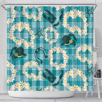Aloha Hawaii Paniolo Teal Palaka Shower Curtain Coastal Rodeo LT7 - Polynesian Pride