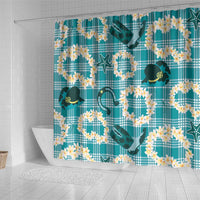 Aloha Hawaii Paniolo Teal Palaka Shower Curtain Coastal Rodeo LT7 - Polynesian Pride