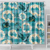 Aloha Hawaii Paniolo Teal Palaka Shower Curtain Coastal Rodeo LT7 - Polynesian Pride