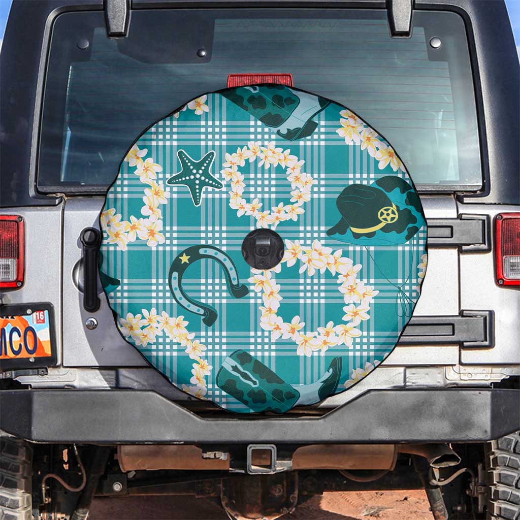 Aloha Hawaii Paniolo Teal Palaka Spare Tire Cover Coastal Rodeo LT7 Teal - Polynesian Pride