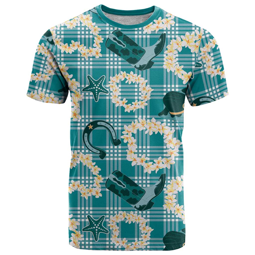 Aloha Hawaii Paniolo Teal Palaka T Shirt Coastal Rodeo LT7 Teal - Polynesian Pride