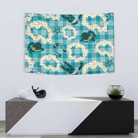 Aloha Hawaii Paniolo Teal Palaka Tapestry Coastal Rodeo LT7 - Polynesian Pride