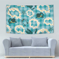 Aloha Hawaii Paniolo Teal Palaka Tapestry Coastal Rodeo LT7 - Polynesian Pride