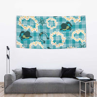 Aloha Hawaii Paniolo Teal Palaka Tapestry Coastal Rodeo LT7 - Polynesian Pride
